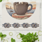 Aangepaste Vintage Kustkroeg Merchandise Theedoek (Gevouwen)