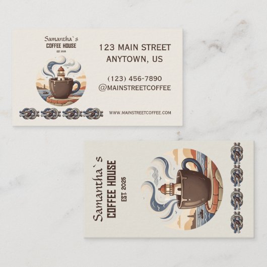 Aangepaste Vintage Kustkroeg Merchandise Visitekaartje (Voorkant / Achterkant)