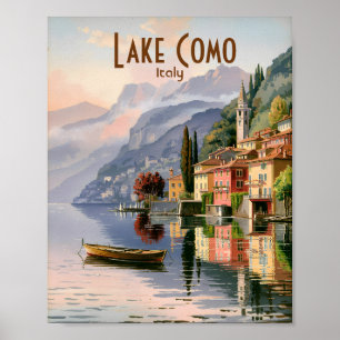 Aangepaste vintage Lake Como Italië aquarel reis Poster