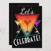 AANGEPASTE VINTAGE LATEN WE VERJAARDAGSFEEST VIERE KAART (Voorkant / Achterkant)