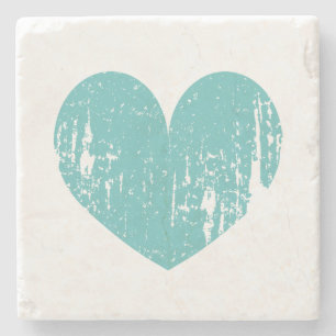 Aangepaste vintage liefdeshart roestige stenen ond onderzetter