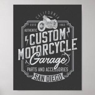 Aangepaste vintage motorfiets. poster