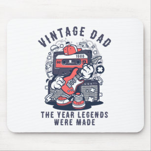 Aangepaste Vintage Papa Legende Jaar Retro Cassett Muismat