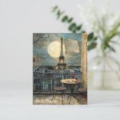 Aangepaste Vintage Paris Eiffeltoren Romantische K Briefkaart (Staand voorkant)