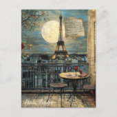 Aangepaste Vintage Paris Eiffeltoren Romantische K Briefkaart (Voorkant)