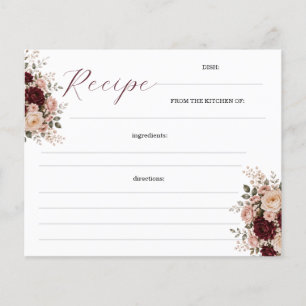 Aangepaste vintage receptenblad voor bruidsuitnodi