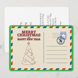 Aangepaste Vintage Retro Kerstboom Seizoensgroet Feestdagenkaart