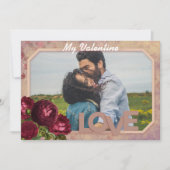 Aangepaste Vintage Rode Rozen Valentijnsdag  Feestdagenkaart (Voorkant)