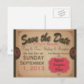 Aangepaste Vintage Save the Date Briefkaart (Voorkant / Achterkant)