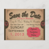 Aangepaste Vintage Save the Date Briefkaart (Voorkant)