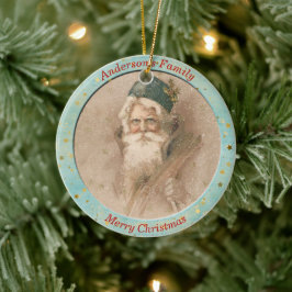 Aangepaste Vintage Sint-Nicolaas kerstmis Keramisch Ornament