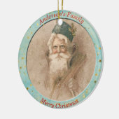 Aangepaste Vintage Sint-Nicolaas kerstmis Keramisch Ornament (Links)