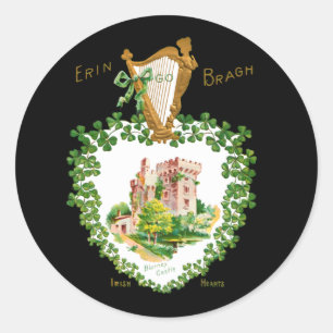 Aangepaste vintage St. Patrick's Day Blarney Castl Ronde Sticker