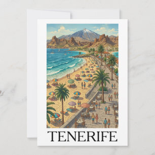 Aangepaste vintage Tenerife Canarische Eilanden Sp Kaart