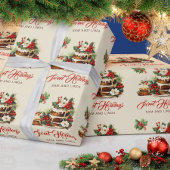 Aangepaste Vintage Typografie Laat Bessen Kerstmis Cadeaupapier