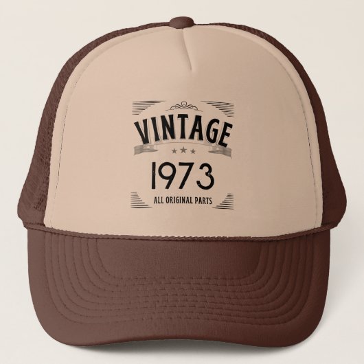 Aangepaste Vintage Verjaardag Geboortejaar Leeftij Trucker Pet (Voorkant)