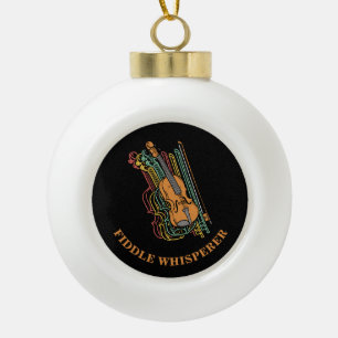 Aangepaste Vintage Viool Fiedel Fluisteraar Grap Keramische Bal Ornament