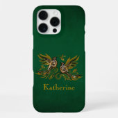 Aangepaste Vintage Vogel Bloem Groen iPhone Hoesje (Achterkant)