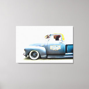 Aangepaste vintage vrachtwagen / kantoordecoratie canvas afdruk
