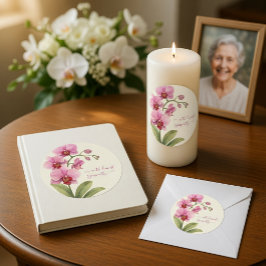 Aangepaste Vintage Waterverf Condoleancekaart Ronde Sticker
