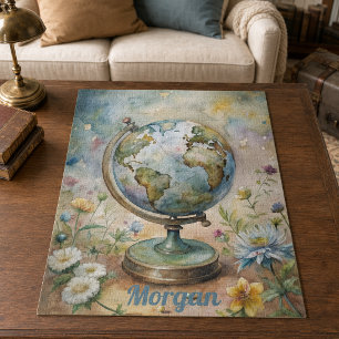 Aangepaste vintage wereld reis kunst legpuzzel
