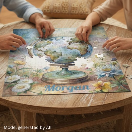 Aangepaste vintage wereld reis kunst legpuzzel