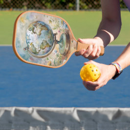 Aangepaste vintage wereld reis kunst pickleball paddle