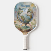 Aangepaste Vintage Wereld Reis Kunst Pickleball Paddle (Achterkant)