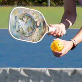 Aangepaste Vintage Wereld Reis Kunst Pickleball Paddle