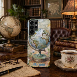 Aangepaste Vintage Wereld Reis Kunst Samsung Galaxy Hoesje
