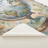 Aangepaste Vintage Wereld Reis Kunst Sherpa Deken (3/4)
