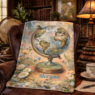 Aangepaste Vintage Wereld Reis Kunst Sherpa Deken