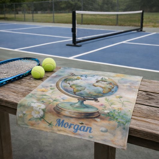 Aangepaste Vintage Wereld Reis Kunst Sporten Handdoek