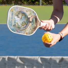 Aangepaste vintage wereldreis kunst pickleball paddle