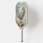 Aangepaste vintage wereldreis kunst pickleball paddle (Links)