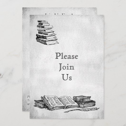 Aangepaste Vintages voor boekpartijen Kaart (Voorkant / Achterkant)