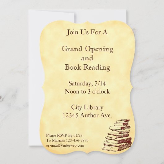 Aangepaste Vintages voor boekpartijen Kaart (Achterkant)