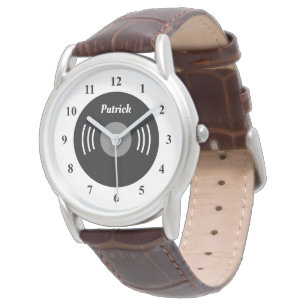 Aangepaste vinyl fonograaf record ontwerp mannen horloge