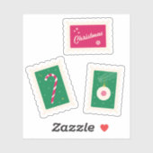 Aangepaste Vinyl Sticker Postzegels Kerstmis (Vel)