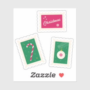 Aangepaste Vinyl Sticker Postzegels Kerstmis