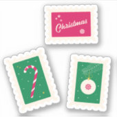 Aangepaste Vinyl Sticker Postzegels Kerstmis (Voorkant)