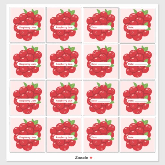 Aangepaste vinyl stickerlabels voor frambozenjam sticker (Vel)
