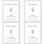 Aangepaste Vinyl Waterdichte Badkamer Labels, Set Sticker (Voorkant)