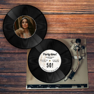 Aangepaste vinylplaat muziek mijlpaal verjaardag f kaart