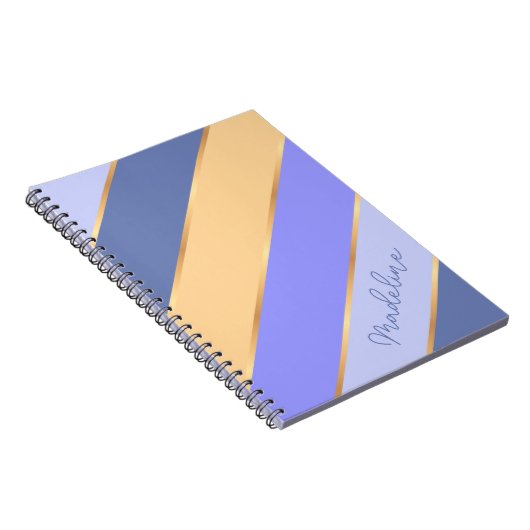 Aangepaste Violet Blauw Paarse Gele Gouden Art Str Notitieboek (Rechterzijde)