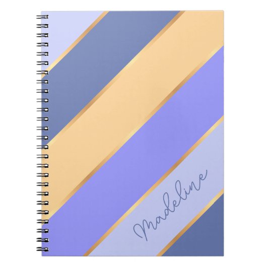Aangepaste Violet Blauw Paarse Gele Gouden Art Str Notitieboek (Voorkant)