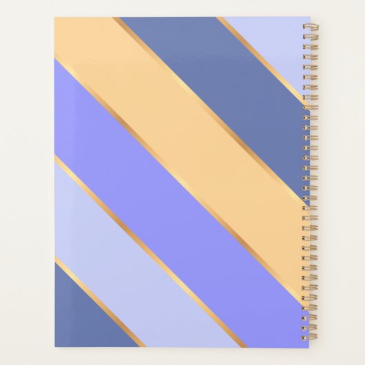 Aangepaste Violet Blauw Paarse Gele Gouden Art Str Planner (Achterkant)