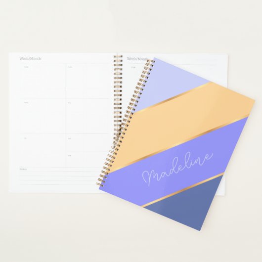 Aangepaste Violet Blauw Paarse Gele Gouden Art Str Planner (Display)