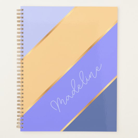 Aangepaste Violet Blauw Paarse Gele Gouden Art Str Planner (Voorkant)