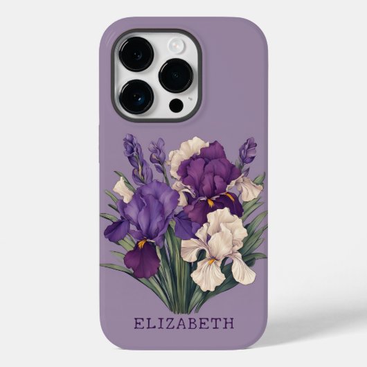 Aangepaste Violet Boeket Bloemen Telefoonhoes voor Case-Mate iPhone Case (Achterkant)